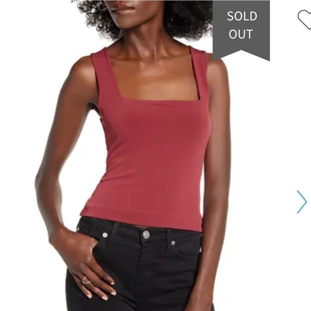 Leith Square neck Crop Red wine Women's Tank Top